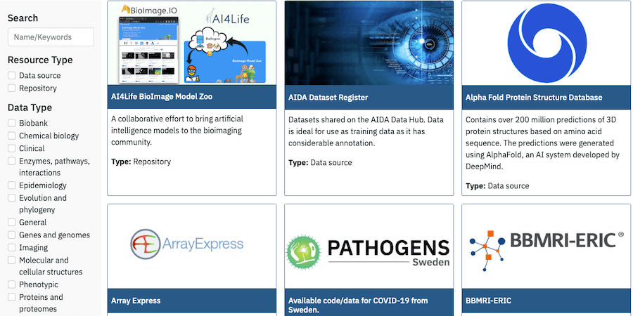 New data sources and repositories section